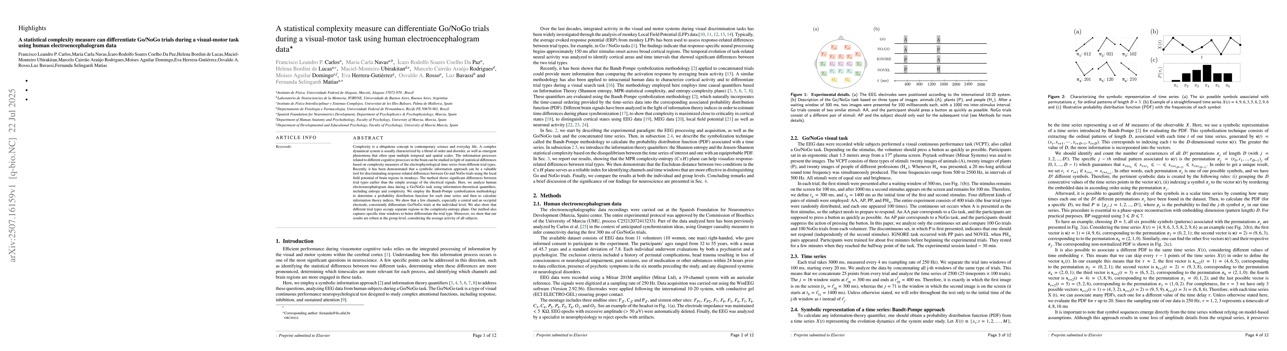Thumbnail for A statistical complexity measure can differentiate Go/NoGo trials during
  a visual-motor task using human electroencephalogram data