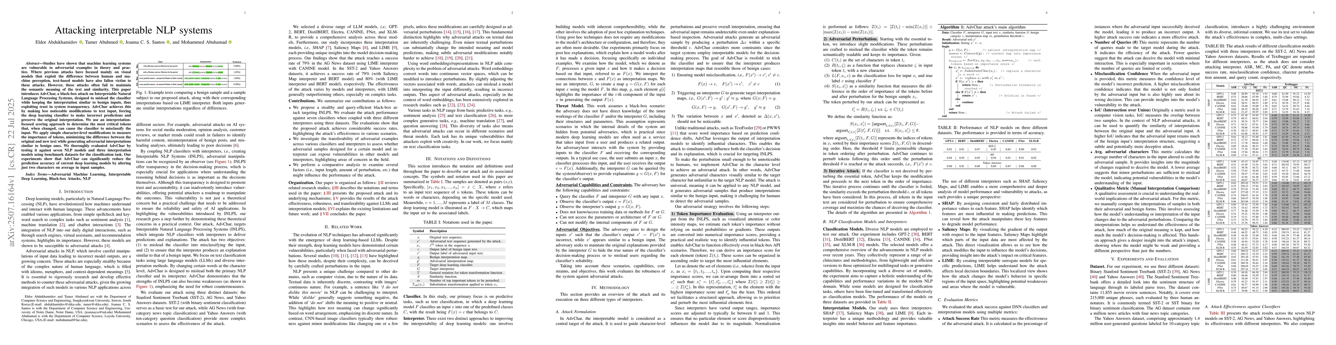 Thumbnail for Attacking interpretable NLP systems