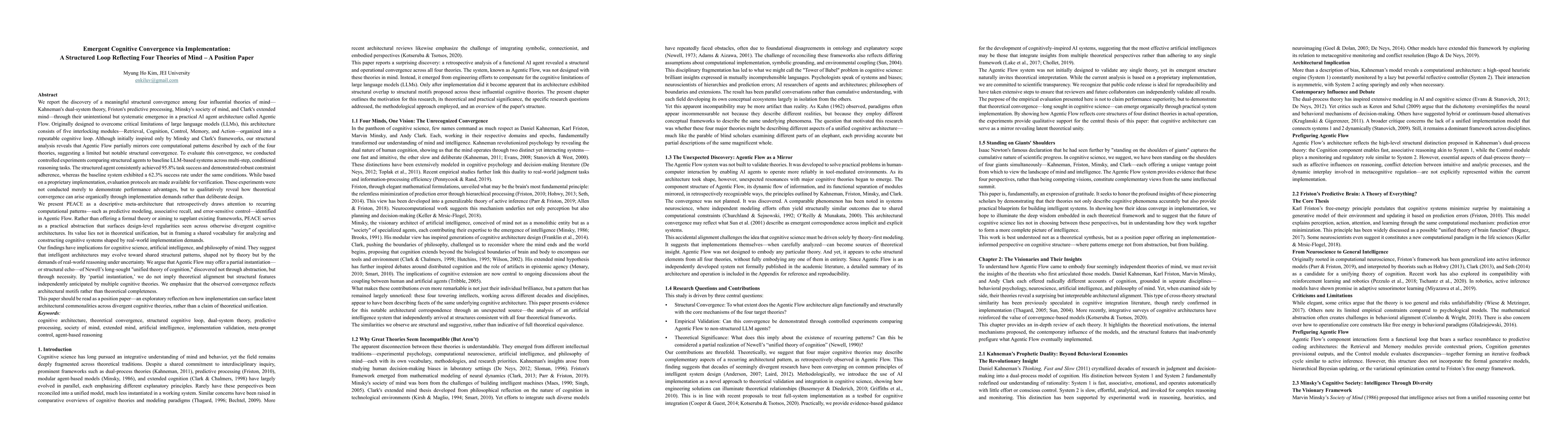 Thumbnail for Emergent Cognitive Convergence via Implementation: A Structured Loop
  Reflecting Four Theories of Mind (A Position Paper)