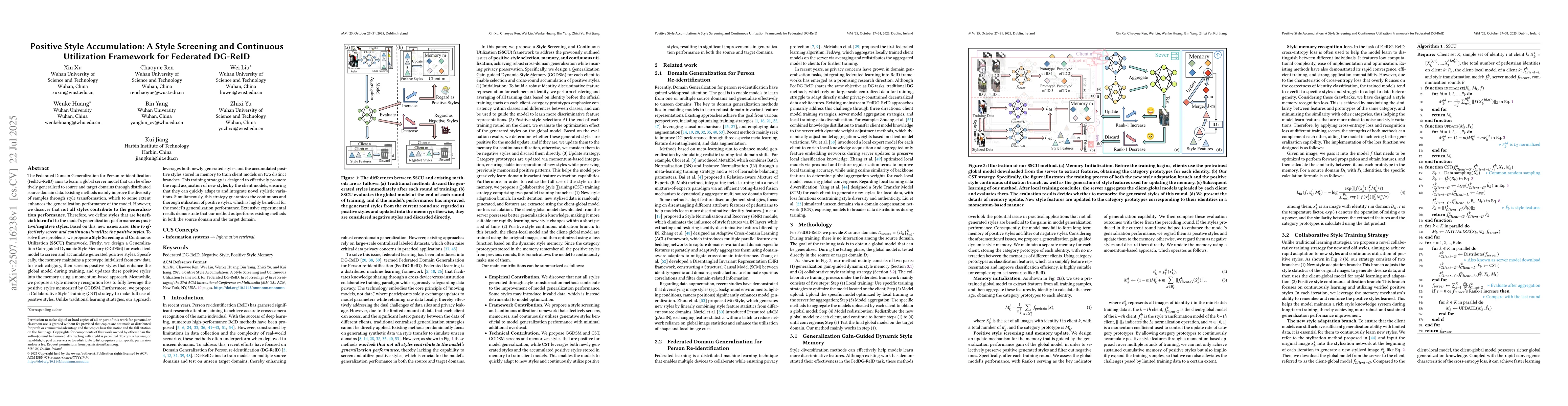 Thumbnail for Positive Style Accumulation: A Style Screening and Continuous
  Utilization Framework for Federated DG-ReID
