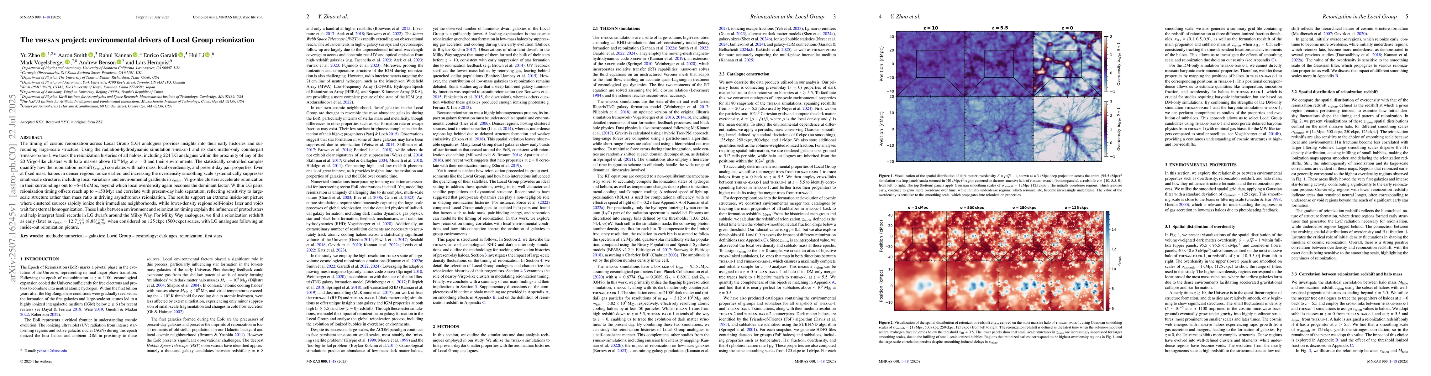 Thumbnail for The THESAN project: environmental drivers of Local Group reionization