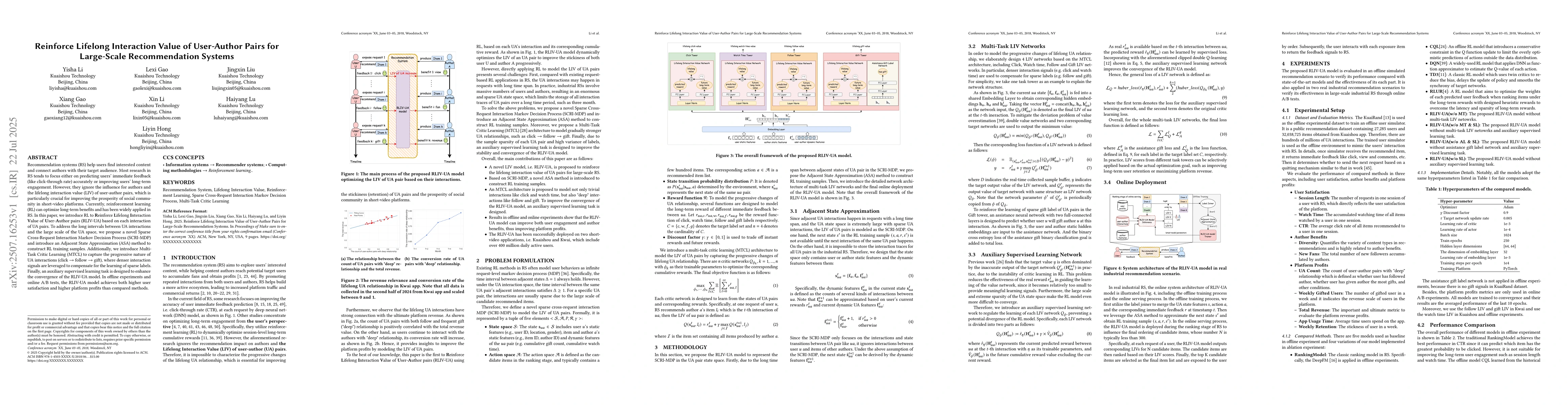 Thumbnail for Reinforce Lifelong Interaction Value of User-Author Pairs for
  Large-Scale Recommendation Systems