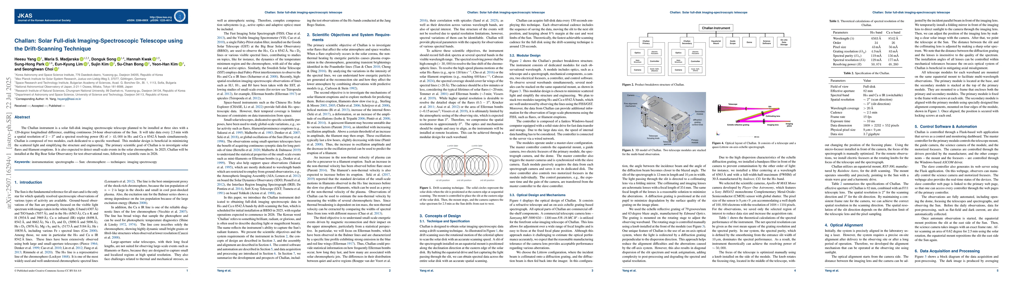 Thumbnail for Challan: Solar Full-disk Imaging-Spectroscopic Telescope using the
  Drift-Scanning Technique