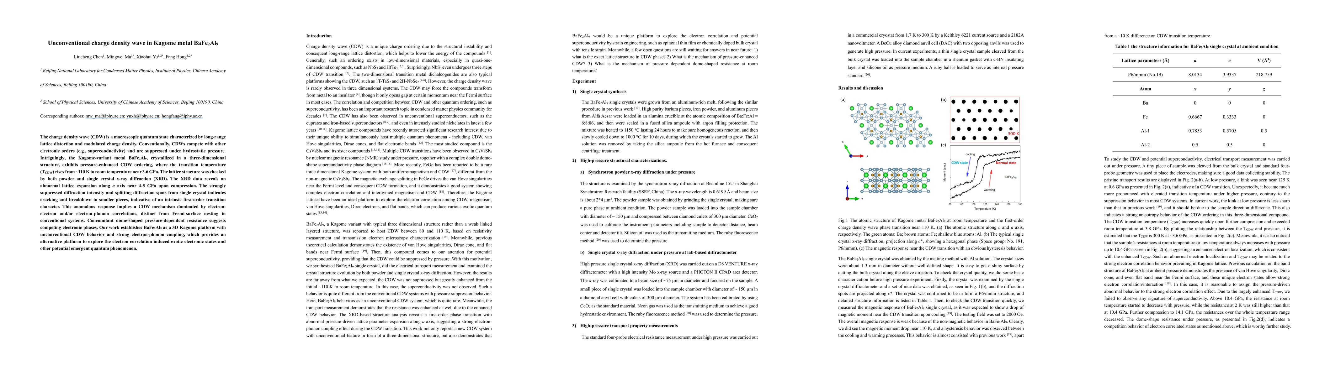 Thumbnail for Unconventional charge density wave in Kagome metal BaFe2Al9