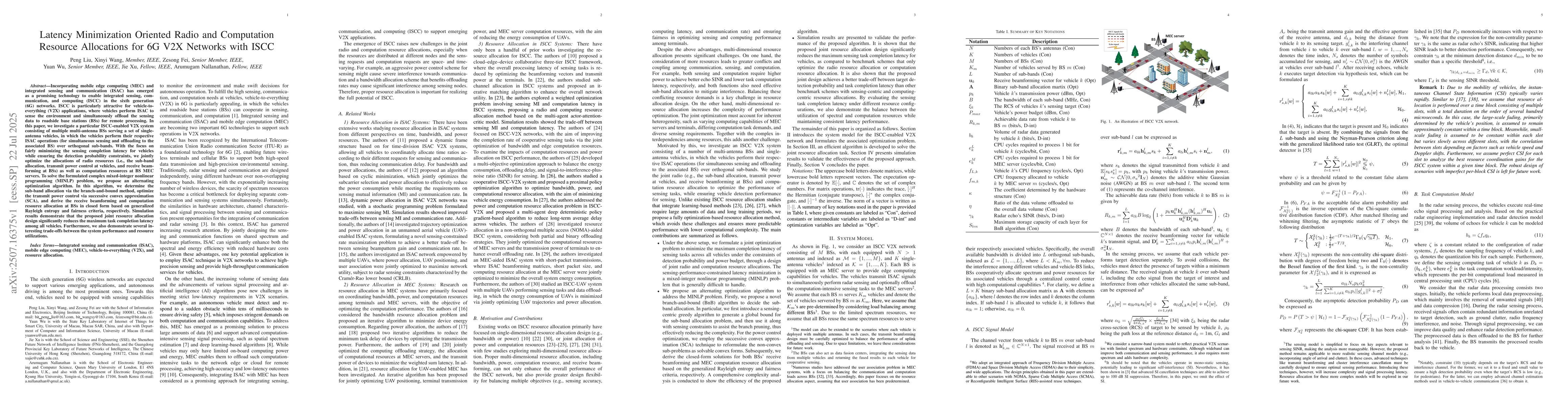 Thumbnail for Latency Minimization Oriented Radio and Computation Resource Allocations
  for 6G V2X Networks with ISCC