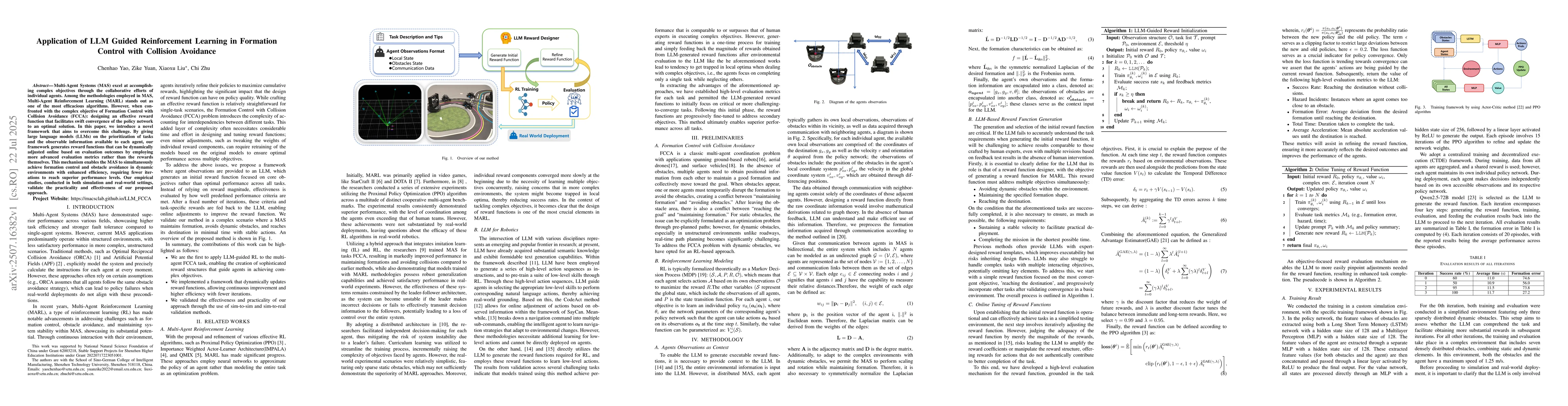Thumbnail for Application of LLM Guided Reinforcement Learning in Formation Control
  with Collision Avoidance