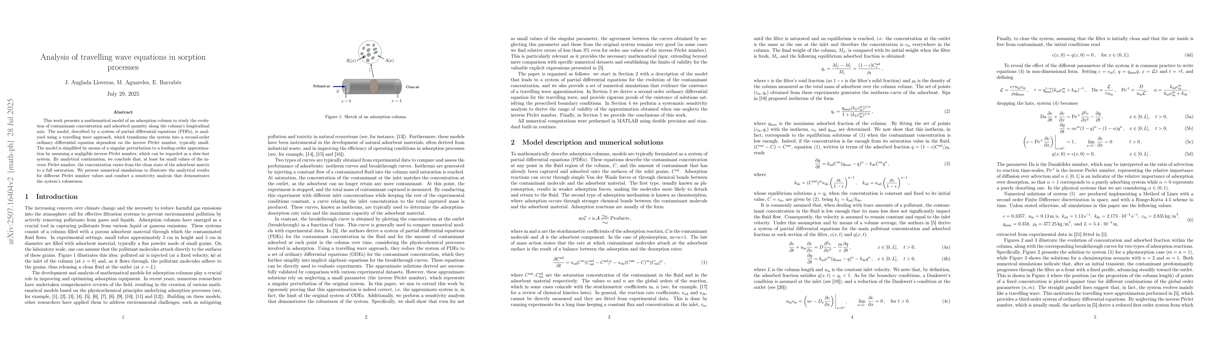 Thumbnail for Analysis of travelling wave equations in sorption processes