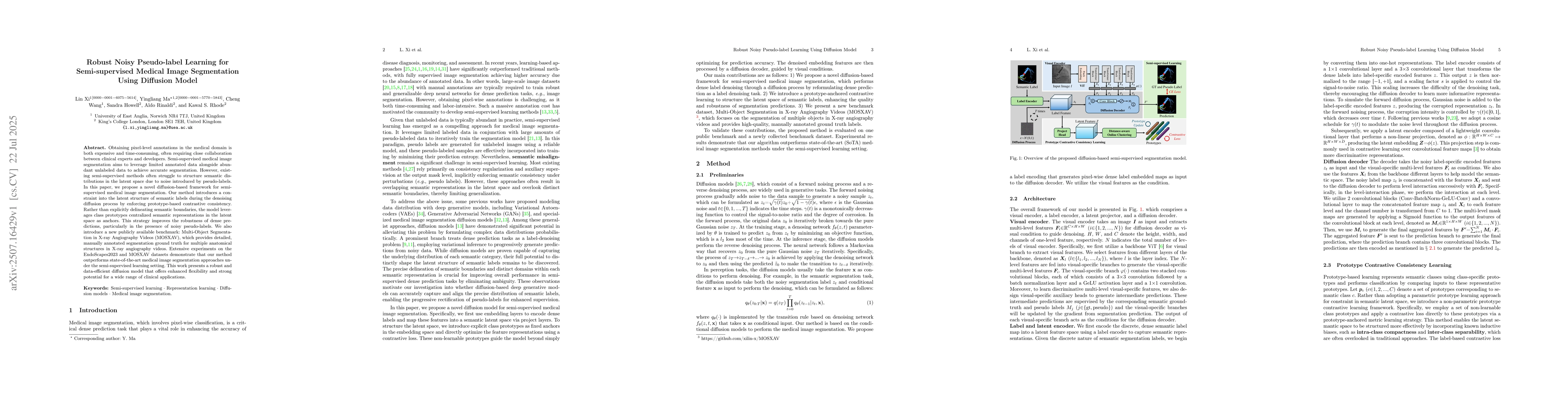 Thumbnail for Robust Noisy Pseudo-label Learning for Semi-supervised Medical Image
  Segmentation Using Diffusion Model