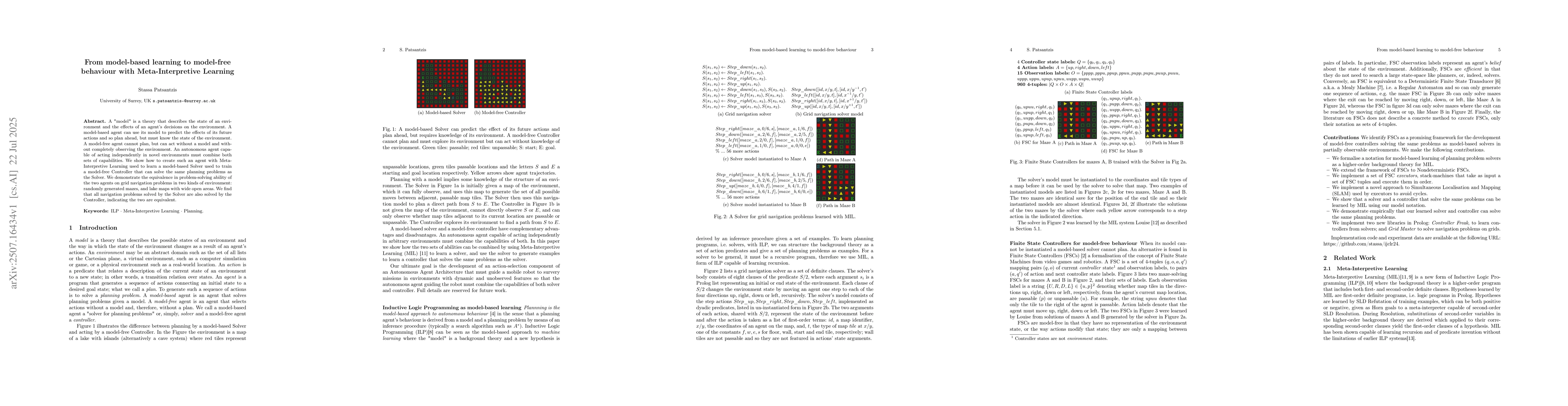 Thumbnail for From model-based learning to model-free behaviour with Meta-Interpretive
  Learning