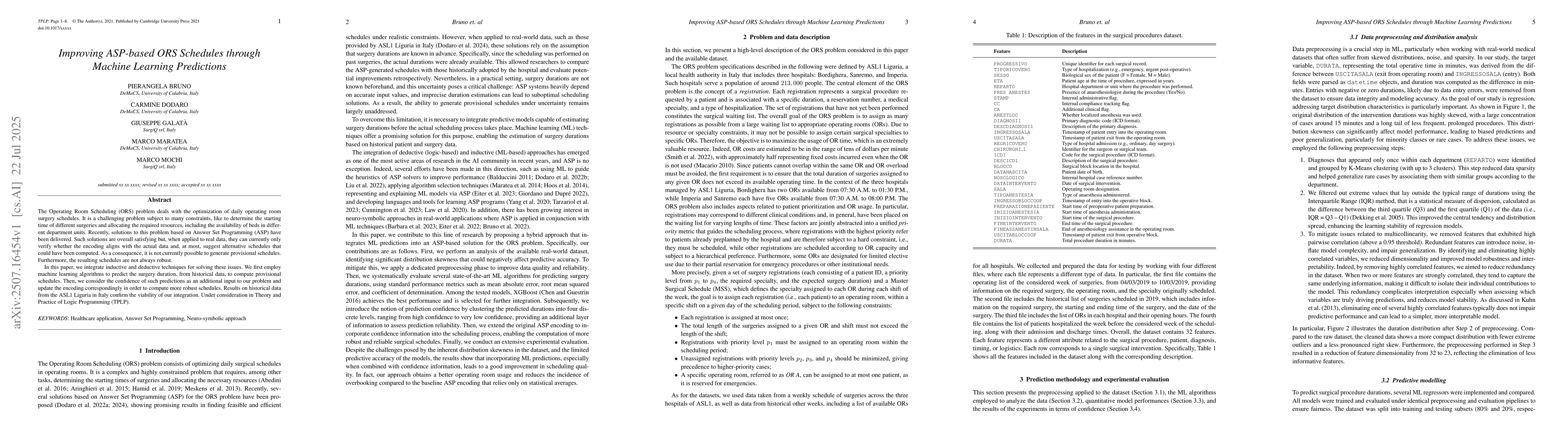 Thumbnail for Improving ASP-based ORS Schedules through Machine Learning Predictions