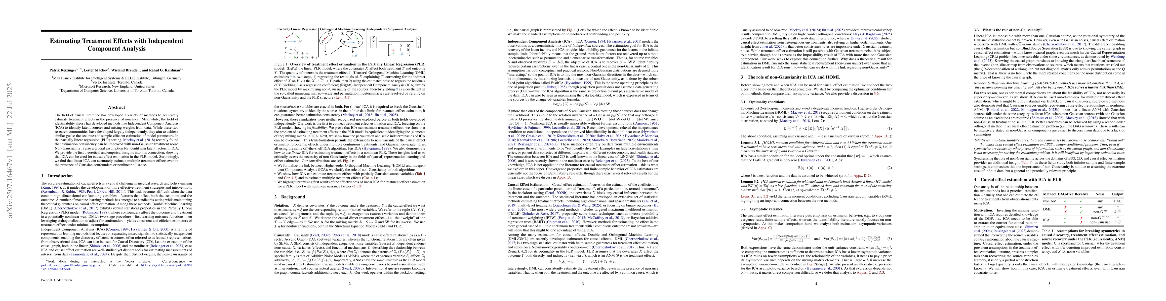 Thumbnail for Estimating Treatment Effects with Independent Component Analysis