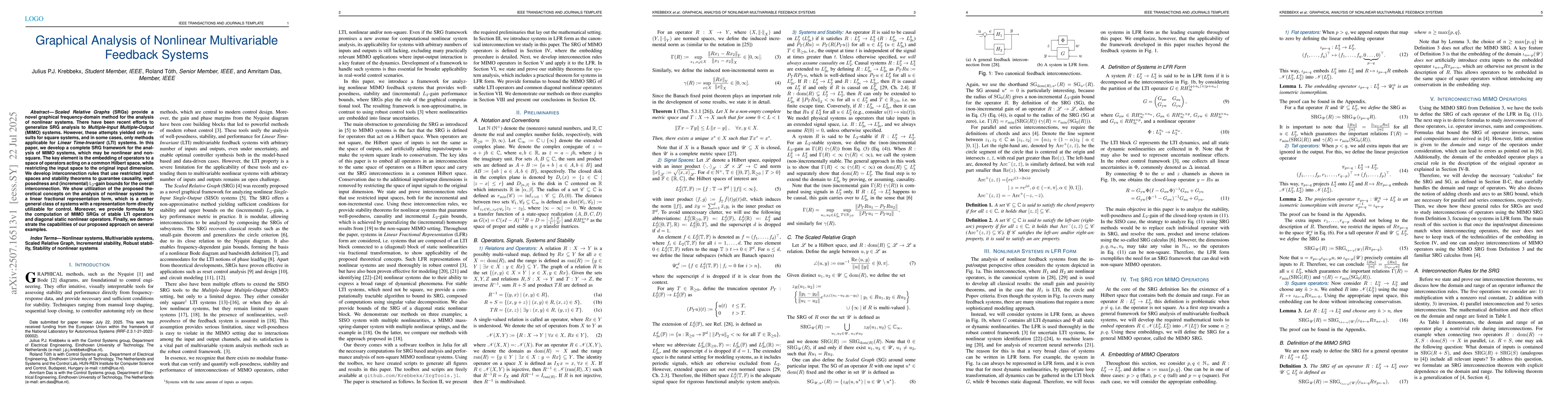 Thumbnail for Graphical Analysis of Nonlinear Multivariable Feedback Systems