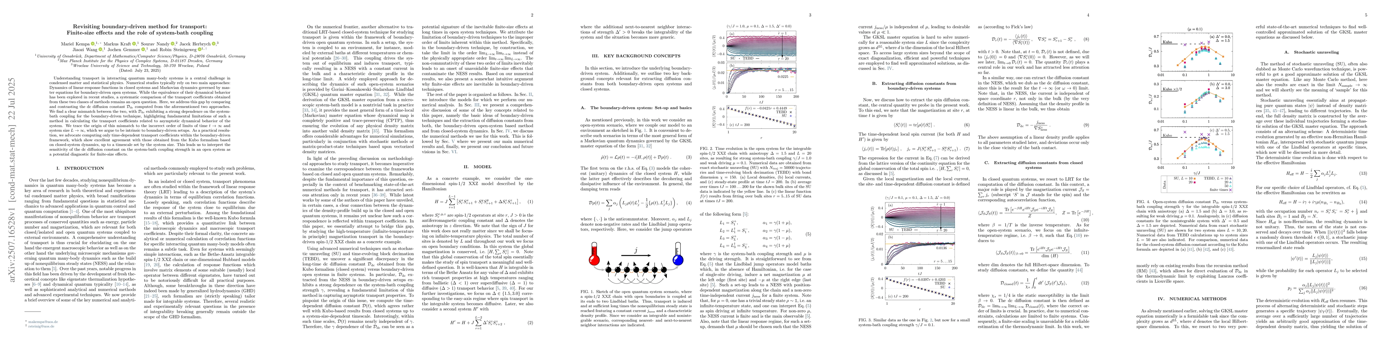 Thumbnail for Revisiting boundary-driven method for transport: Finite-size effects and
  the role of system-bath coupling