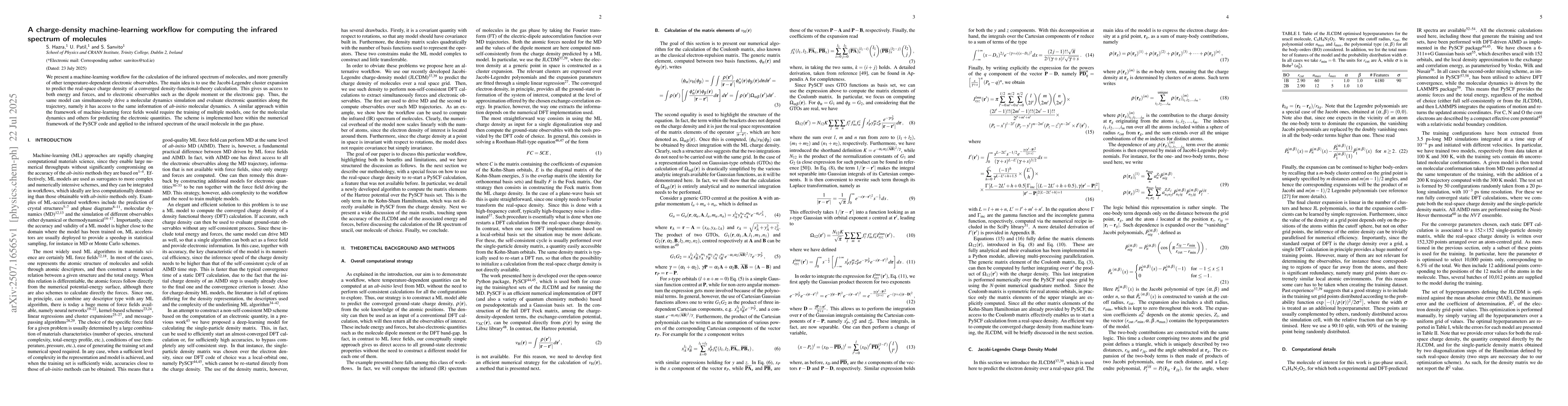 Thumbnail for A charge-density machine-learning workflow for computing the infrared
  spectrum of molecules