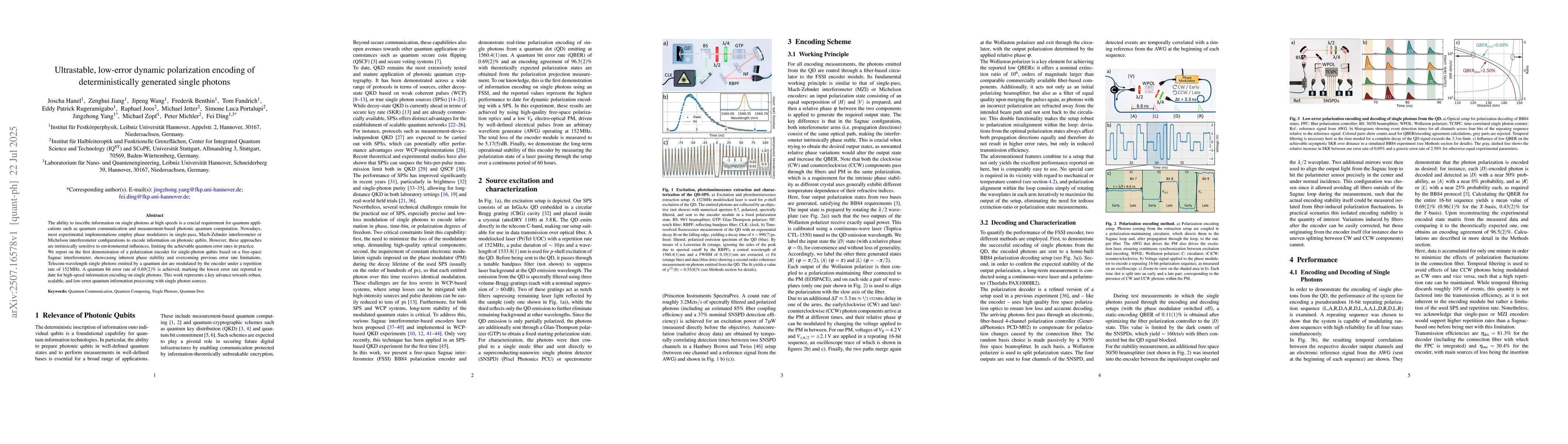 Thumbnail for Ultrastable, low-error dynamic polarization encoding of
  deterministically generated single photons