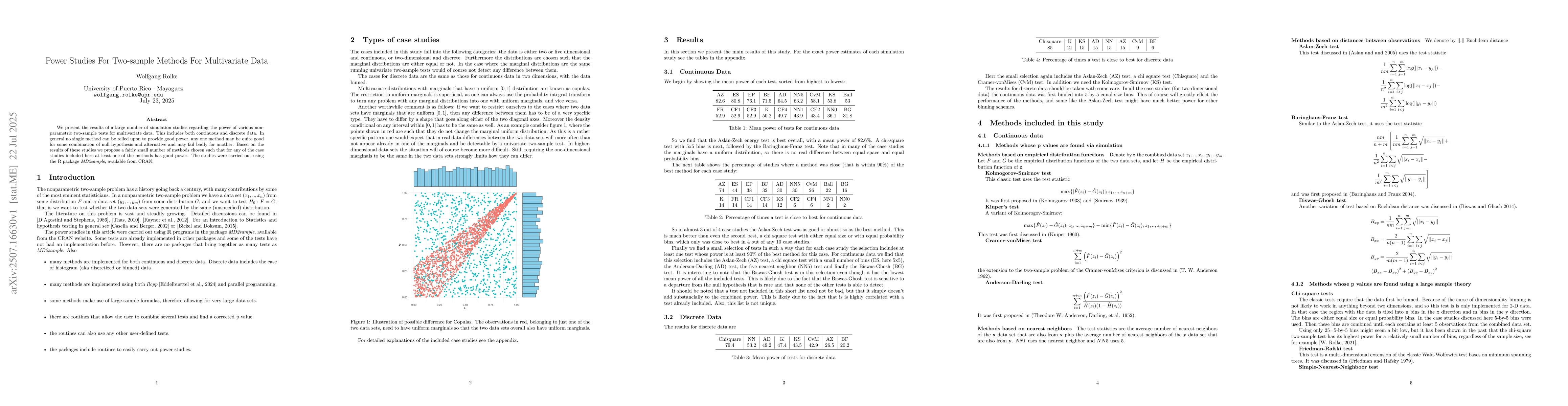 Thumbnail for Power Studies For Two-sample Methods For Multivariate Data