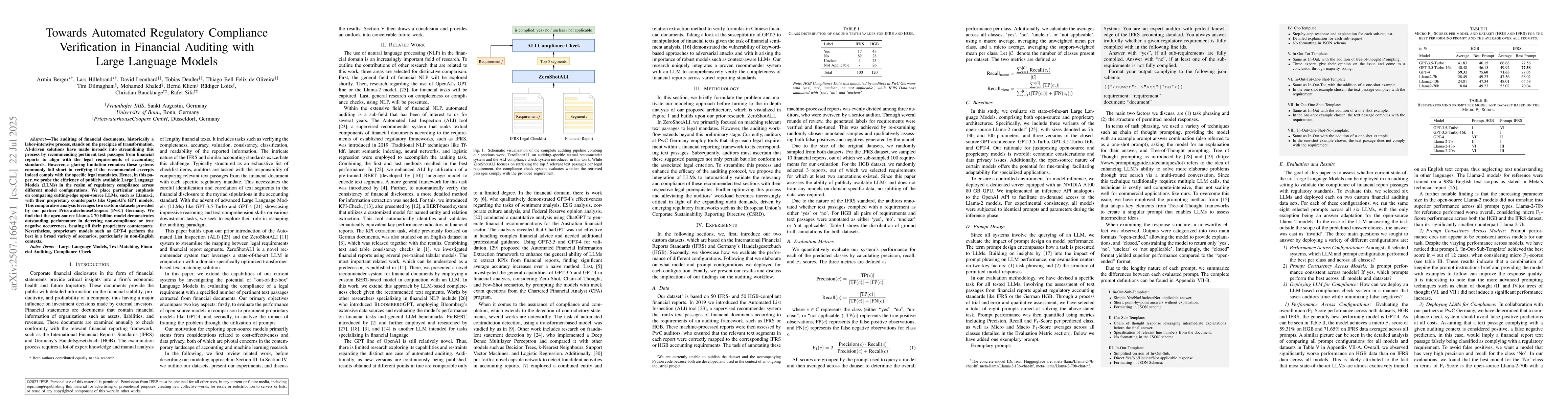 Thumbnail for Towards Automated Regulatory Compliance Verification in Financial
  Auditing with Large Language Models