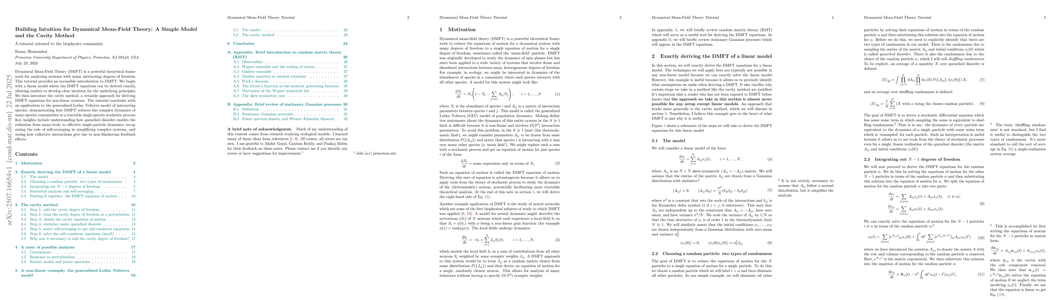 Thumbnail for Building Intuition for Dynamical Mean-Field Theory: A Simple Model and
  the Cavity Method