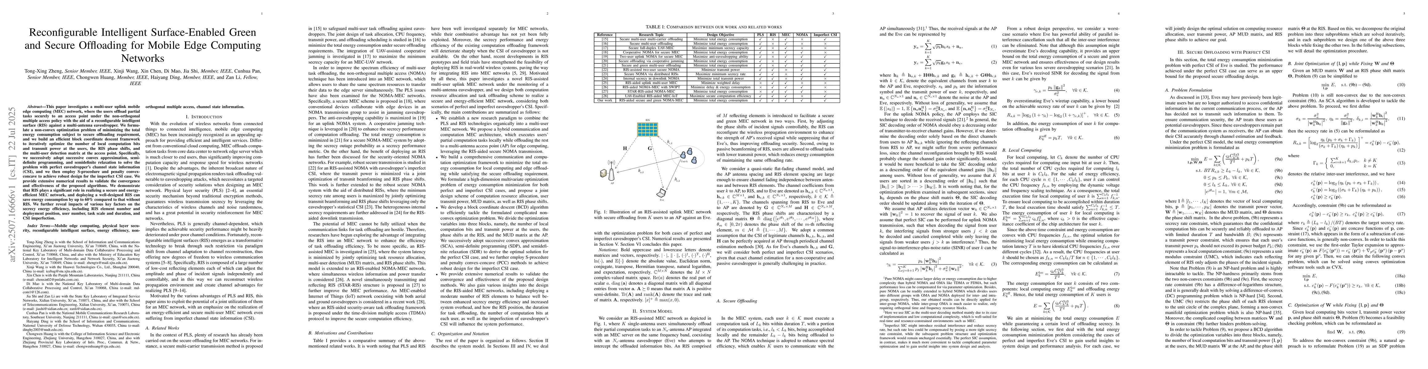 Thumbnail for Reconfigurable Intelligent Surface-Enabled Green and Secure Offloading
  for Mobile Edge Computing Networks