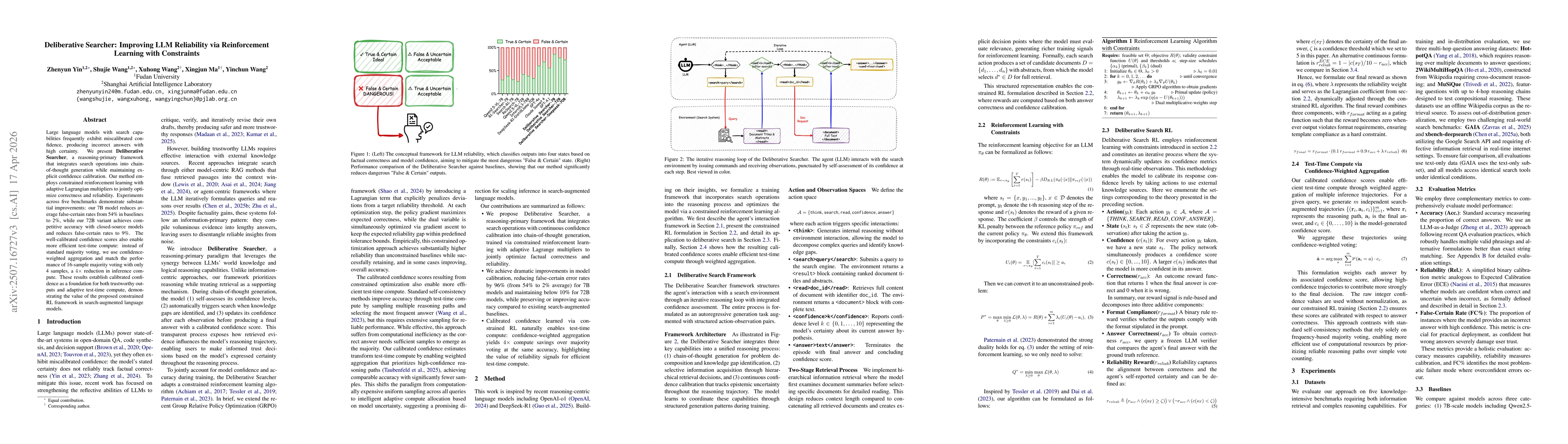 Thumbnail for Deliberative Searcher: Improving LLM Reliability via Reinforcement
  Learning with constraints