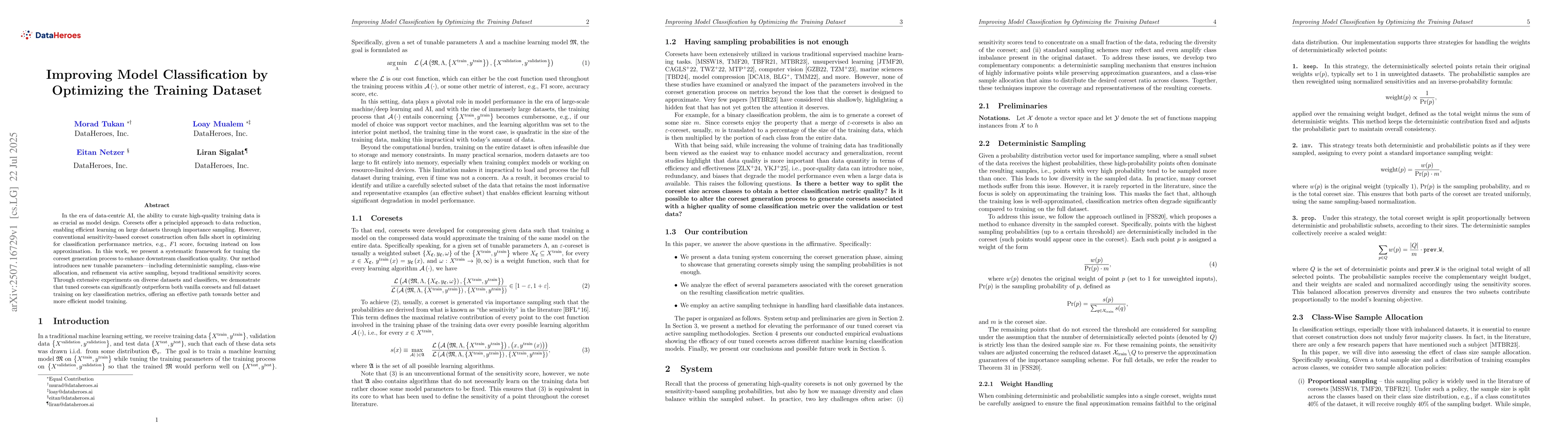 Thumbnail for Improving Model Classification by Optimizing the Training Dataset