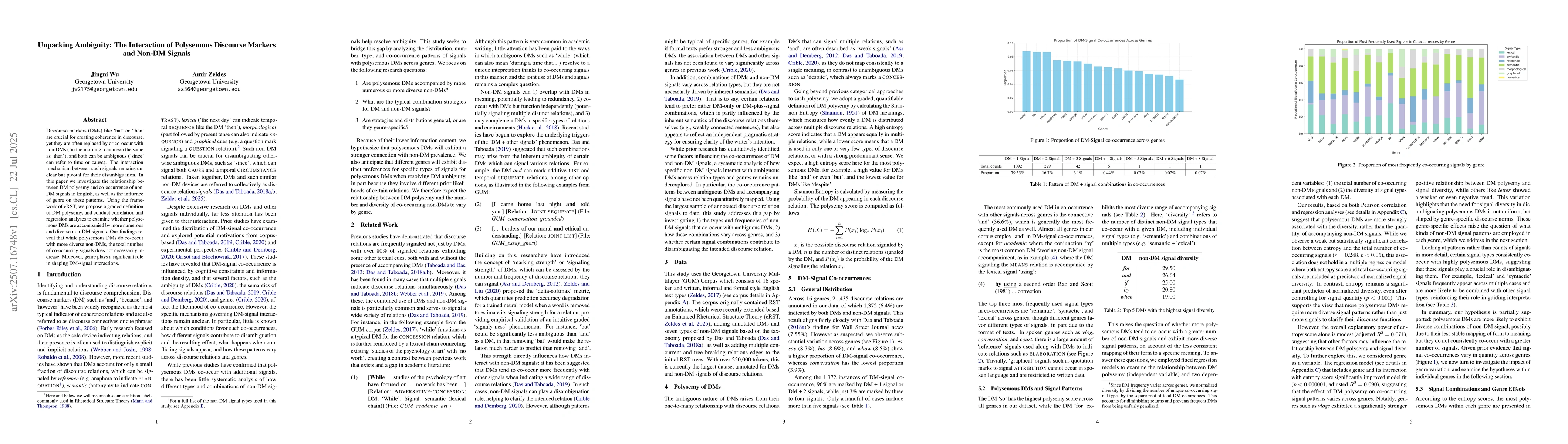Thumbnail for Unpacking Ambiguity: The Interaction of Polysemous Discourse Markers and
  Non-DM Signals