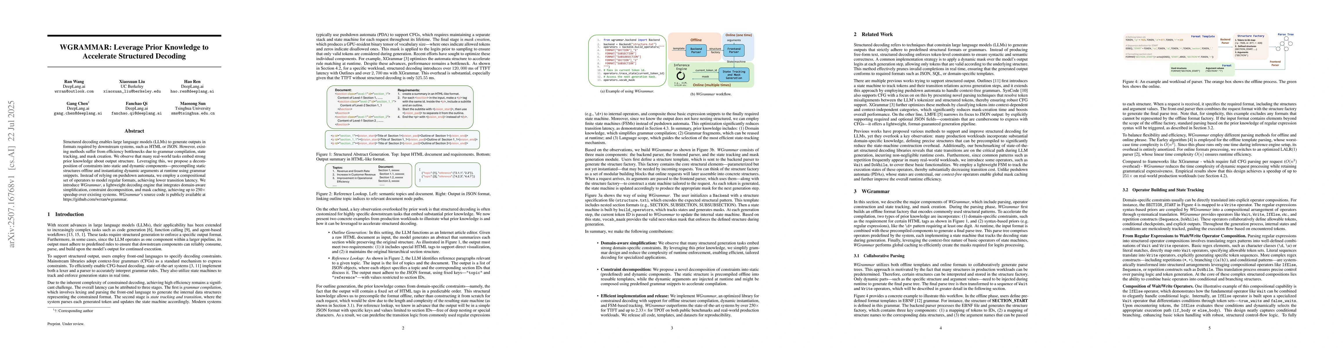 Thumbnail for WGRAMMAR: Leverage Prior Knowledge to Accelerate Structured Decoding