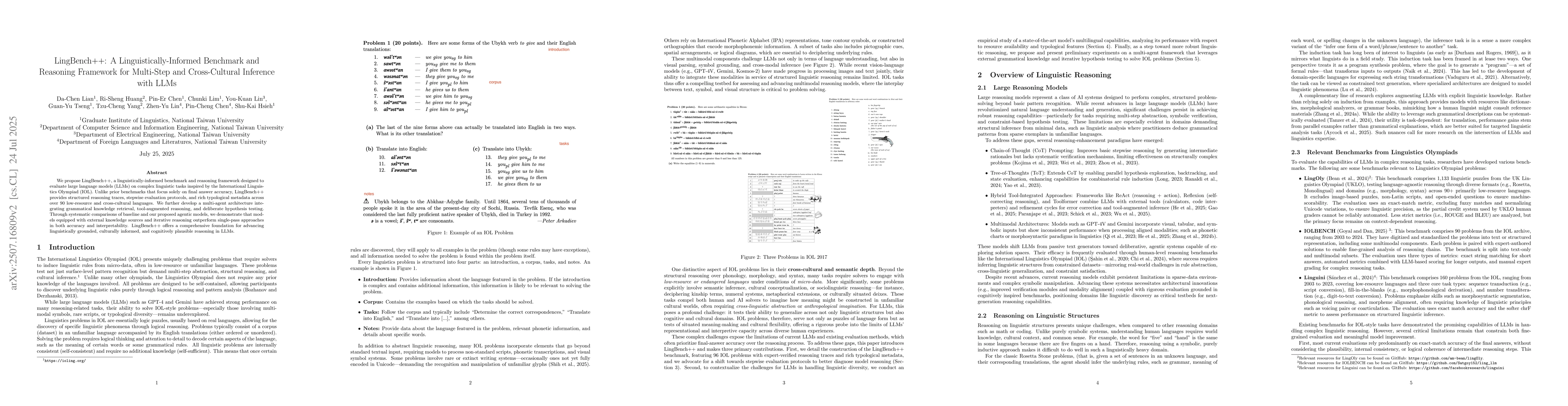 Thumbnail for LingBench++: A Linguistically-Informed Benchmark and Reasoning Framework
  for Multi-Step and Cross-Cultural Inference with LLMs