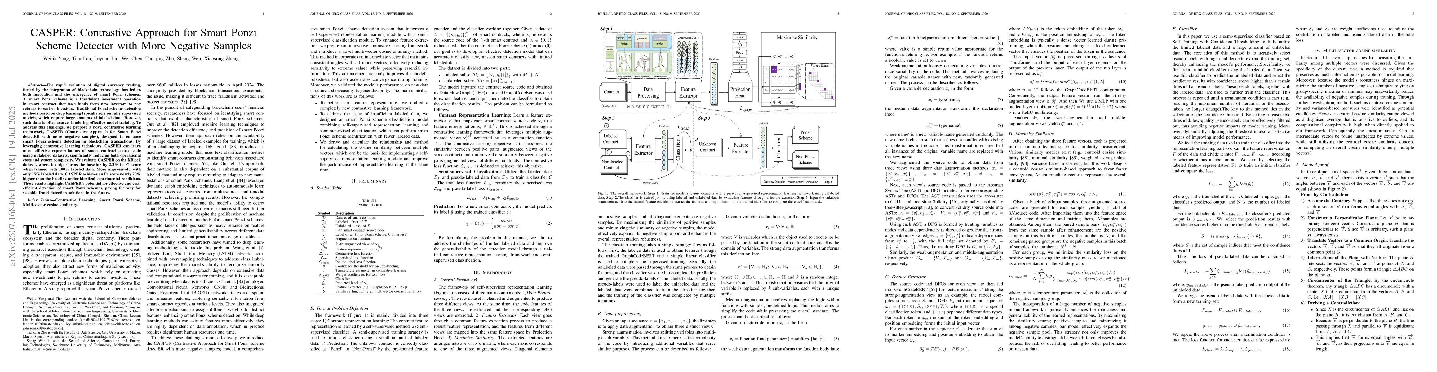 Thumbnail for CASPER: Contrastive Approach for Smart Ponzi Scheme Detecter with More
  Negative Samples