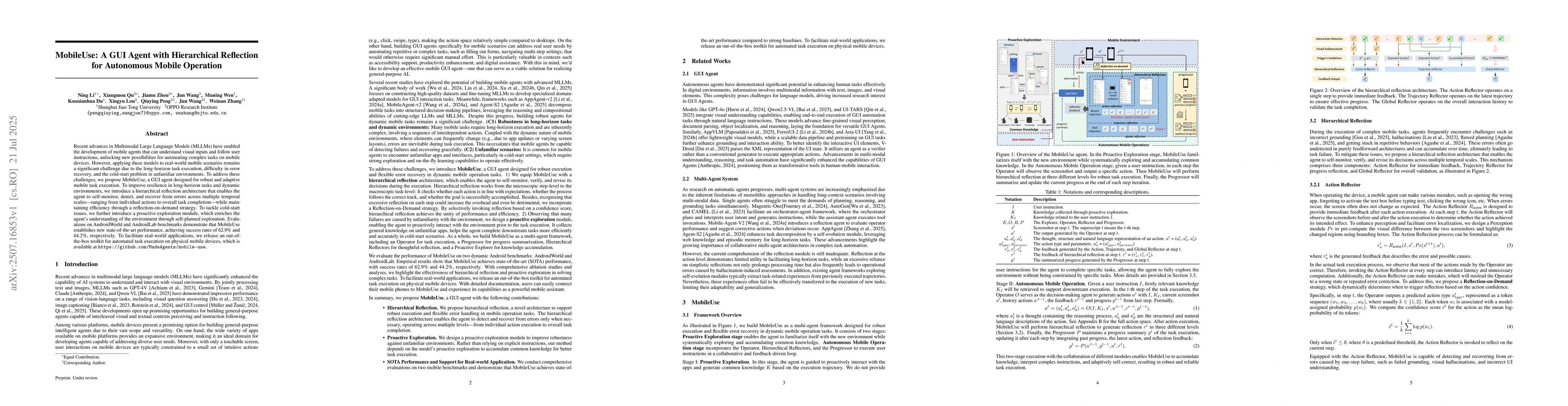 Thumbnail for MobileUse: A GUI Agent with Hierarchical Reflection for Autonomous
  Mobile Operation