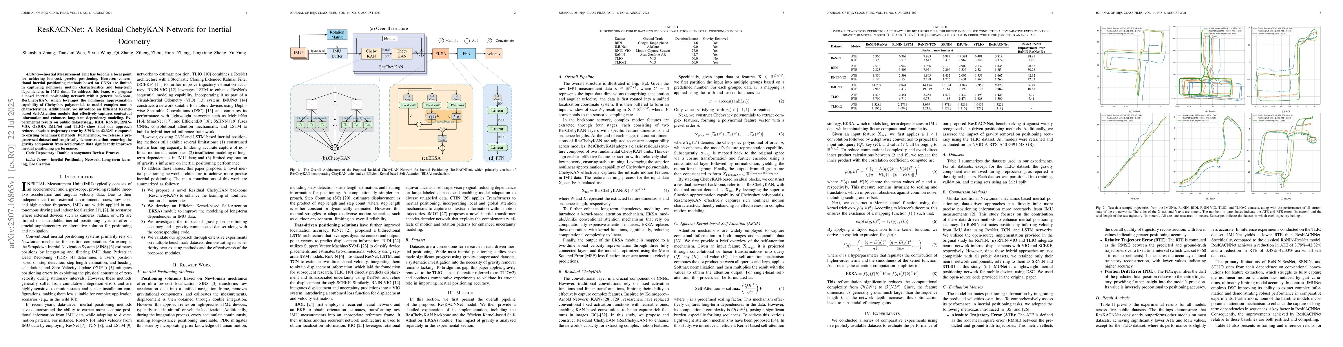 Thumbnail for ResKACNNet: A Residual ChebyKAN Network for Inertial Odometry