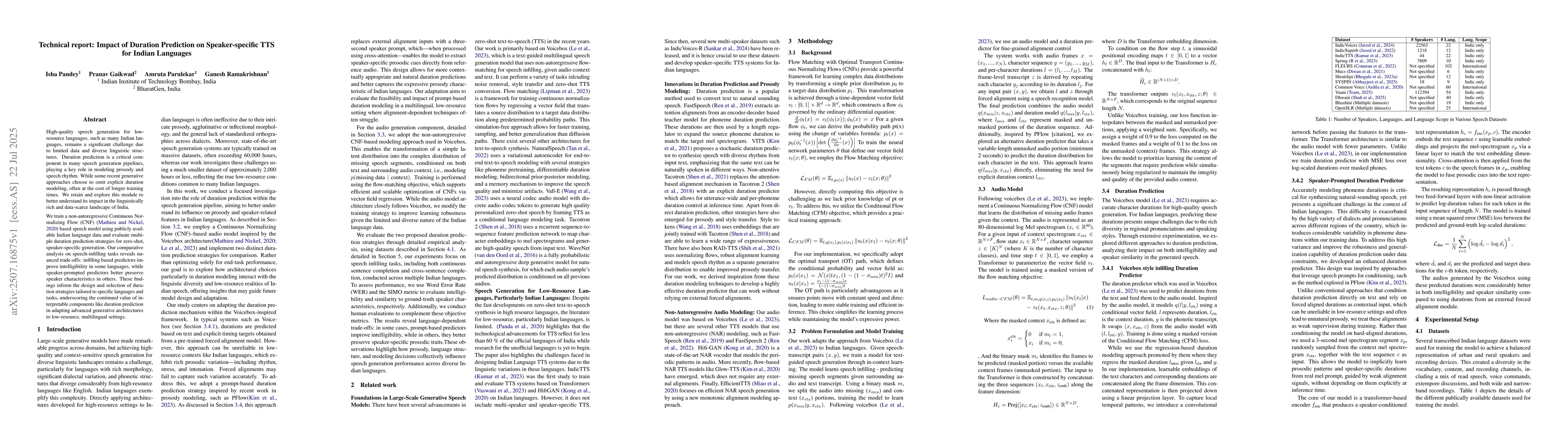 Thumbnail for Technical report: Impact of Duration Prediction on Speaker-specific TTS
  for Indian Languages