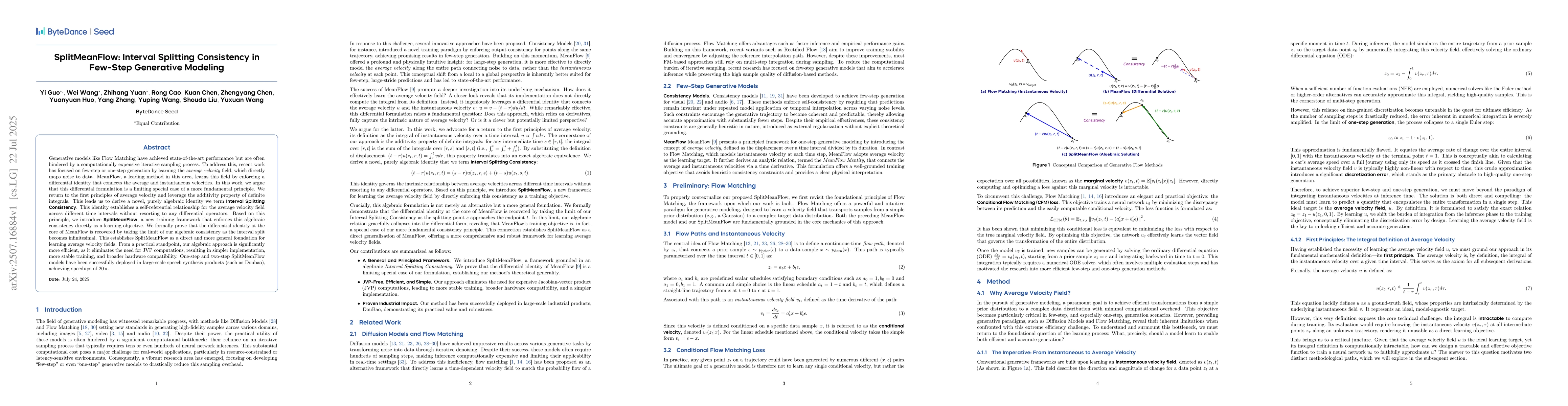 Thumbnail for SplitMeanFlow: Interval Splitting Consistency in Few-Step Generative
  Modeling