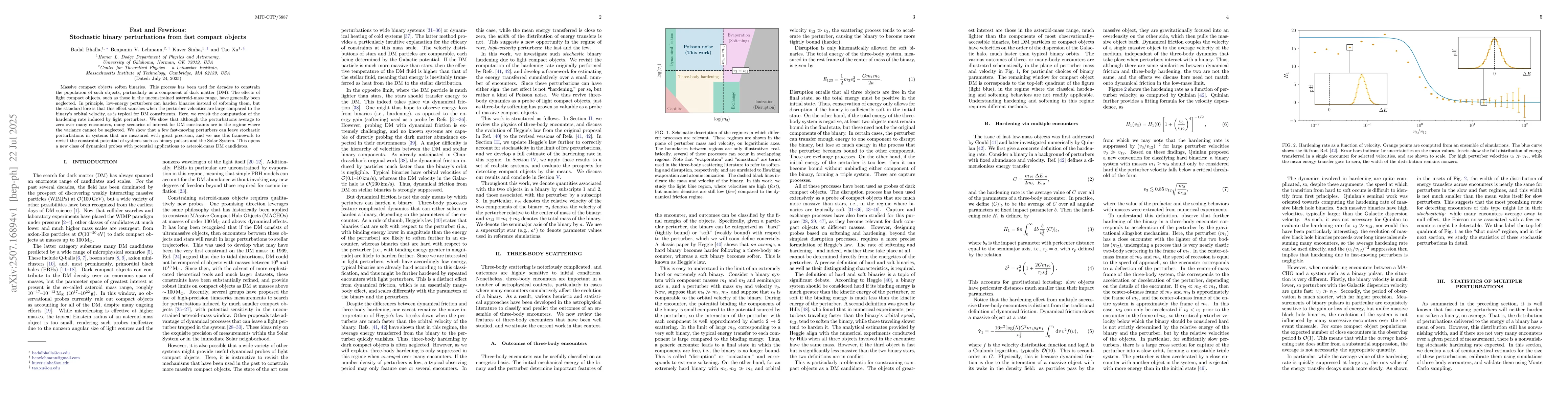 Thumbnail for Fast and Fewrious: Stochastic binary perturbations from fast compact
  objects