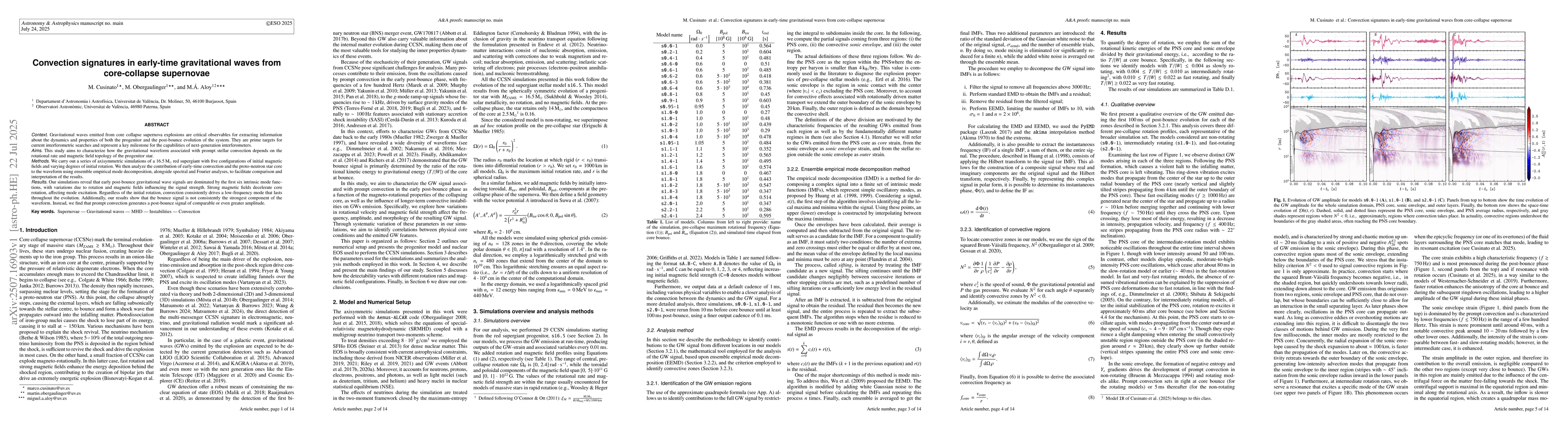 Thumbnail for Convection signatures in early-time gravitational waves from
  core-collapse supernovae