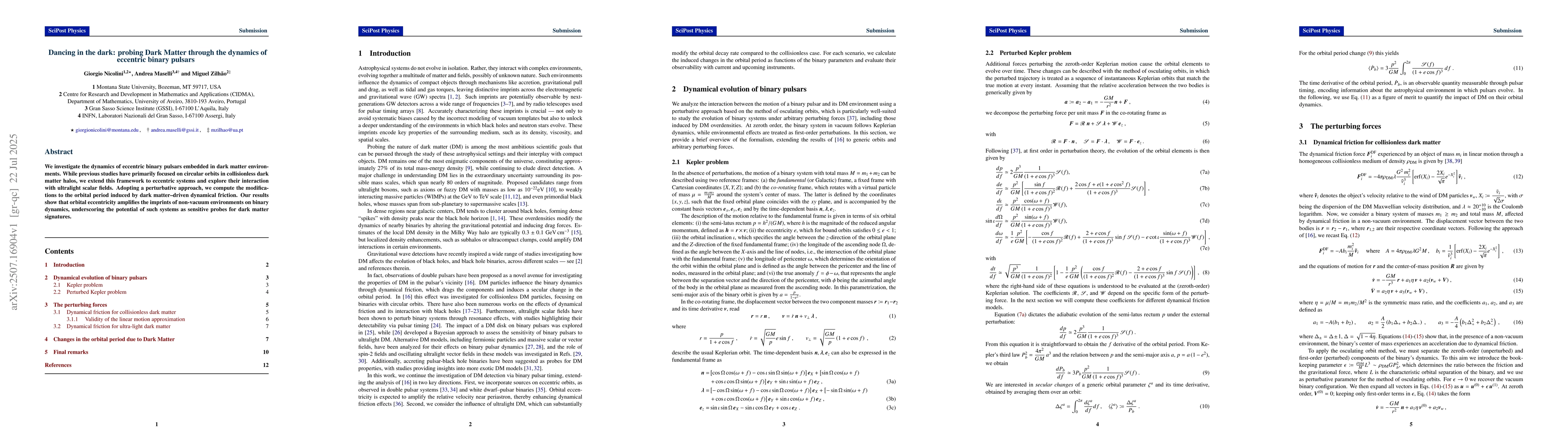 Thumbnail for Dancing in the dark: probing Dark Matter through the dynamics of
  eccentric binary pulsars