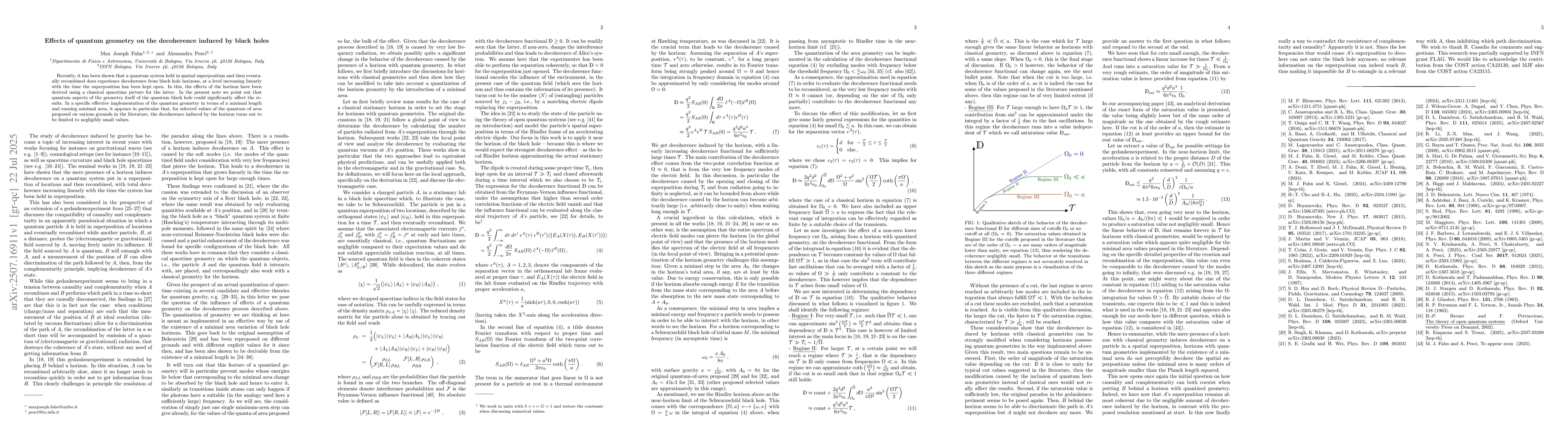 Thumbnail for Effects of quantum geometry on the decoherence induced by black holes