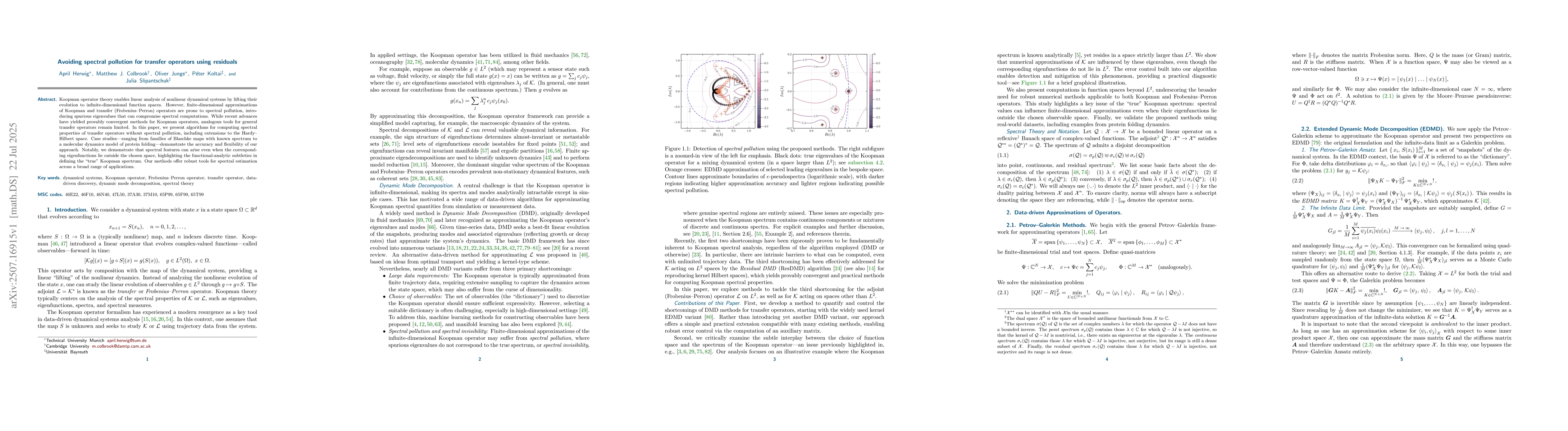 Thumbnail for Avoiding spectral pollution for transfer operators using residuals