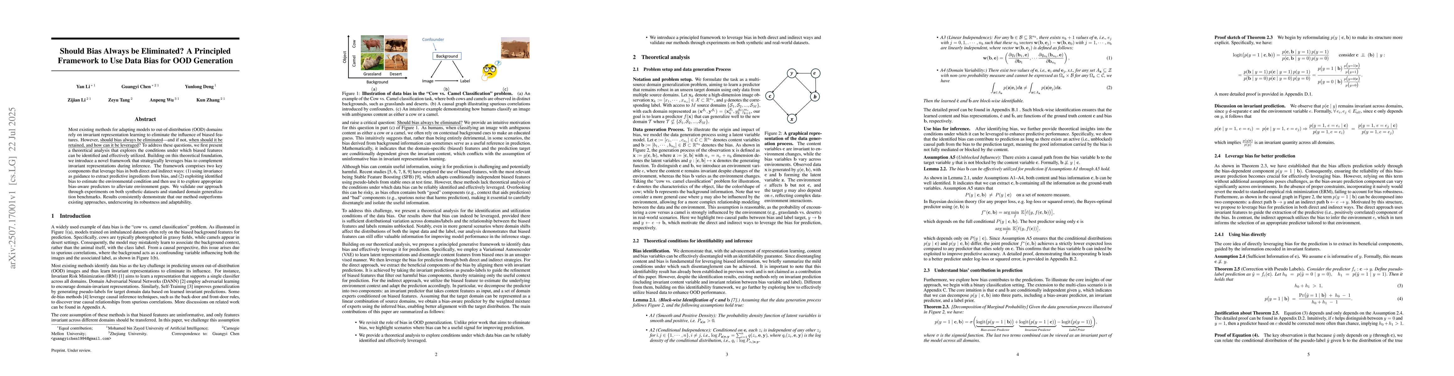 Thumbnail for Should Bias Always be Eliminated? A Principled Framework to Use Data
  Bias for OOD Generation