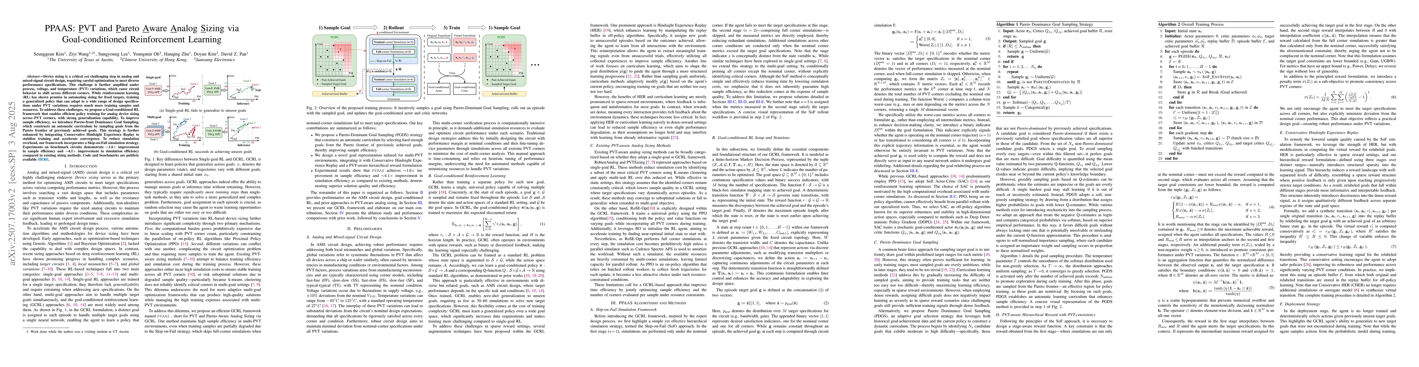 Thumbnail for PPAAS: PVT and Pareto Aware Analog Sizing via Goal-conditioned
  Reinforcement Learning