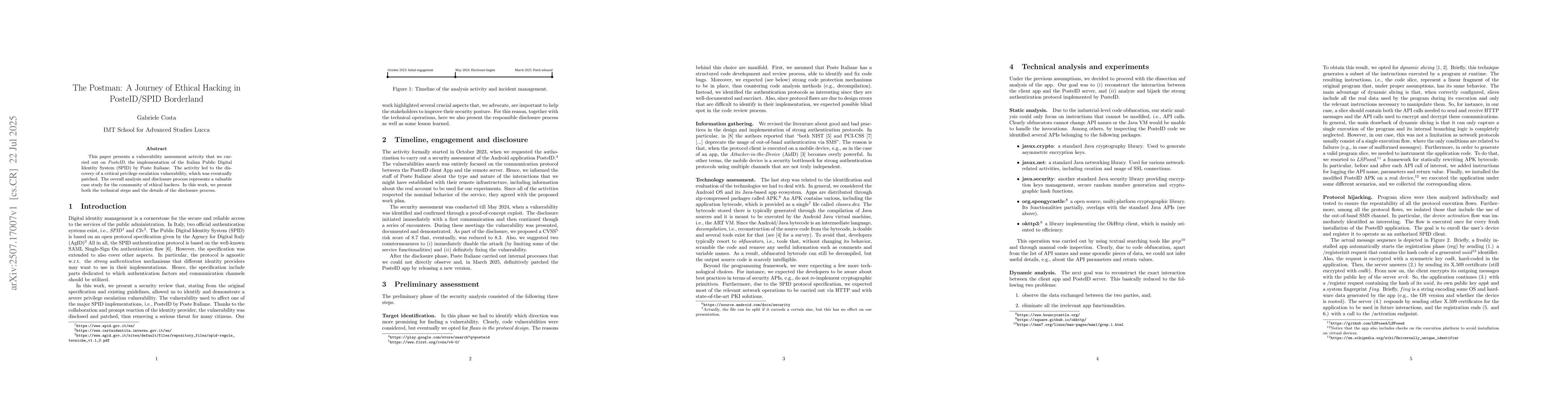 Thumbnail for The Postman: A Journey of Ethical Hacking in PosteID/SPID Borderland