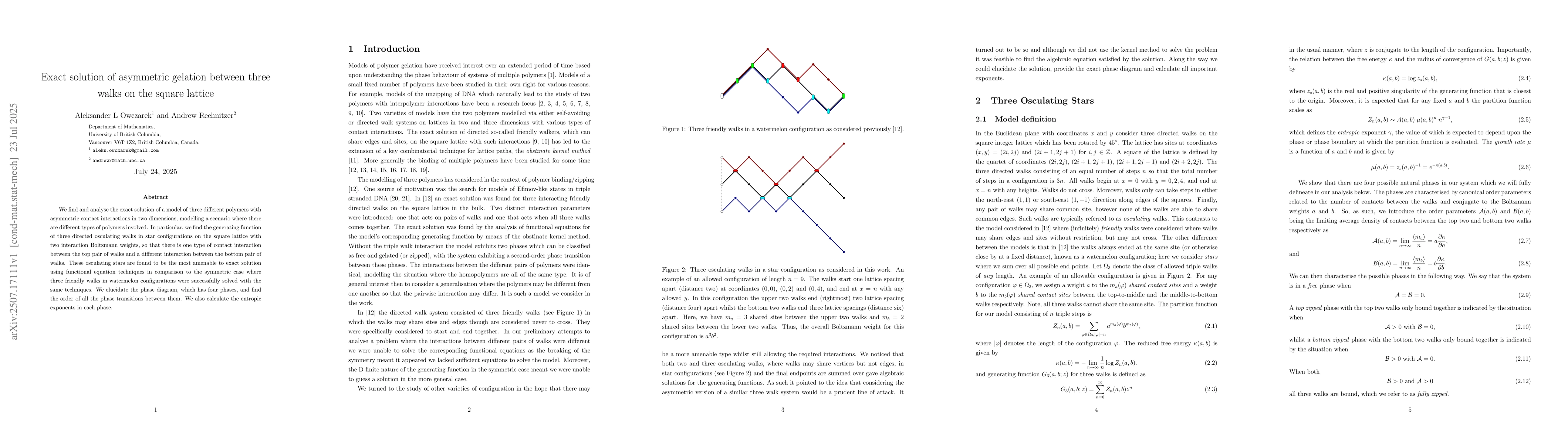 Thumbnail for Exact solution of asymmetric gelation between three walks on the square
  lattice