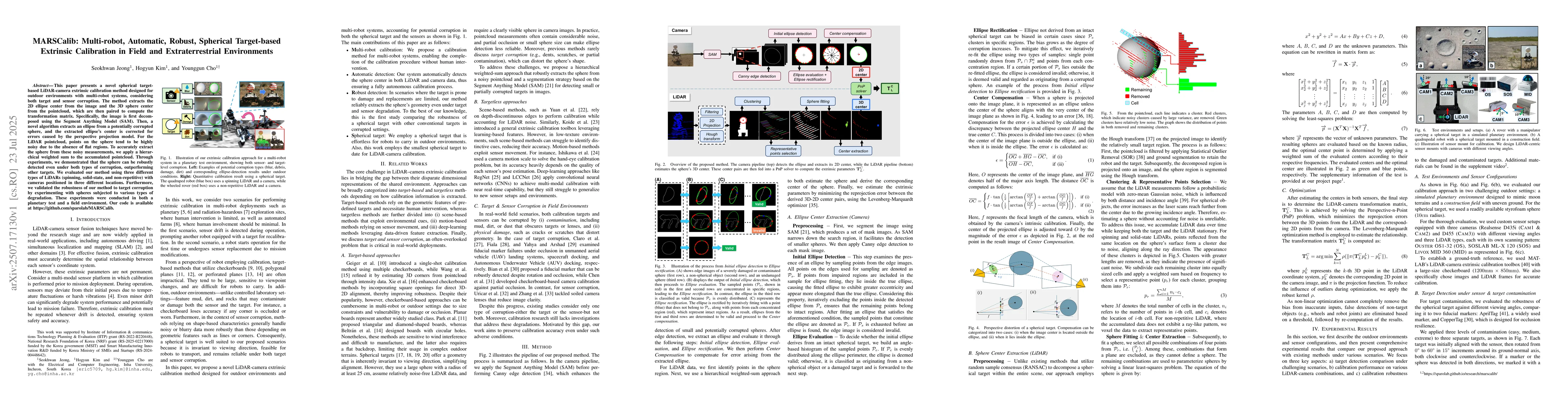 Thumbnail for MARSCalib: Multi-robot, Automatic, Robust, Spherical Target-based
  Extrinsic Calibration in Field and Extraterrestrial Environments