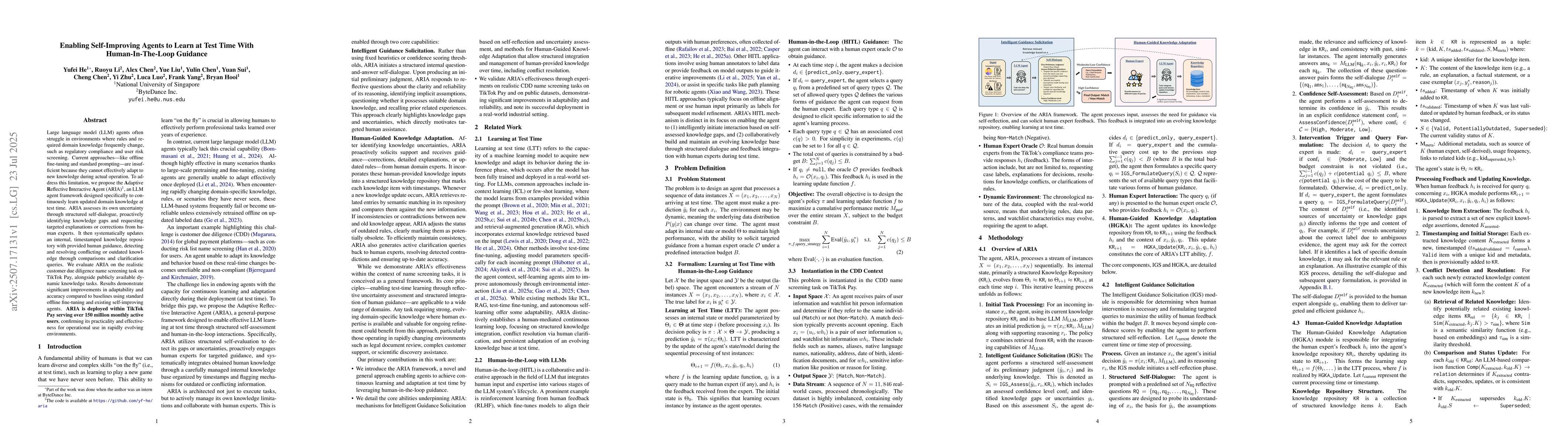 Thumbnail for Enabling Self-Improving Agents to Learn at Test Time With
  Human-In-The-Loop Guidance