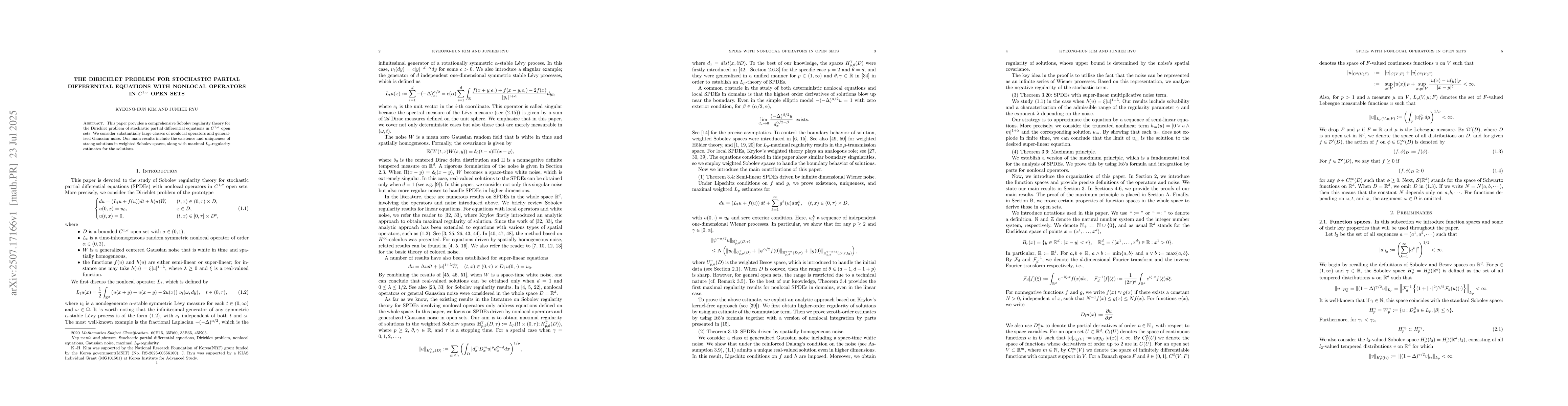 Thumbnail for The Dirichlet problem for stochastic partial differential equations with
  nonlocal operators in $C^{1,σ}$ open sets