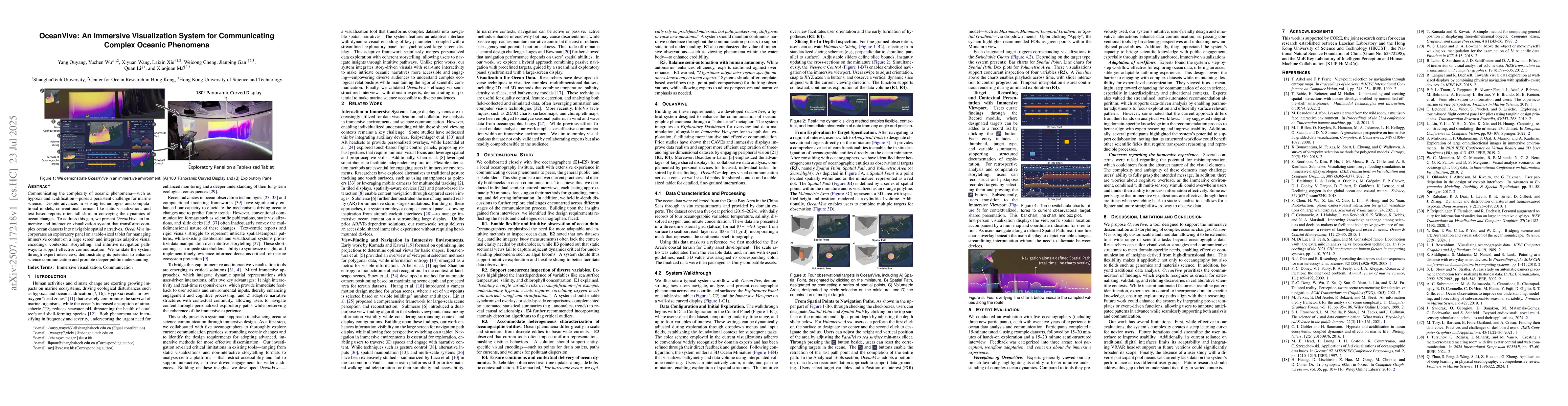 Thumbnail for OceanVive: An Immersive Visualization System for Communicating Complex
  Oceanic Phenomena