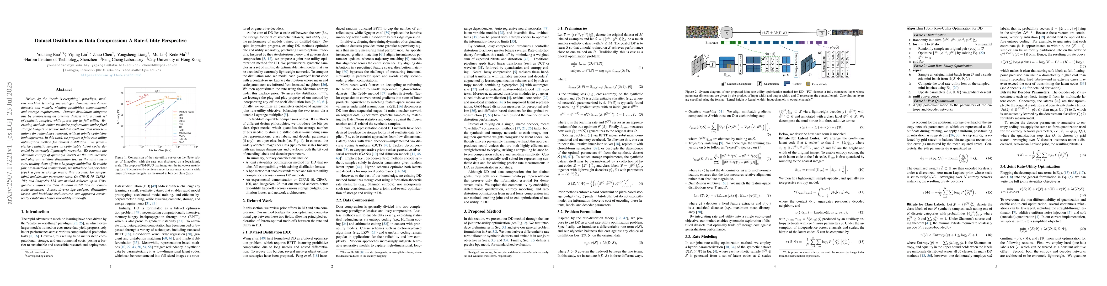 Thumbnail for Dataset Distillation as Data Compression: A Rate-Utility Perspective