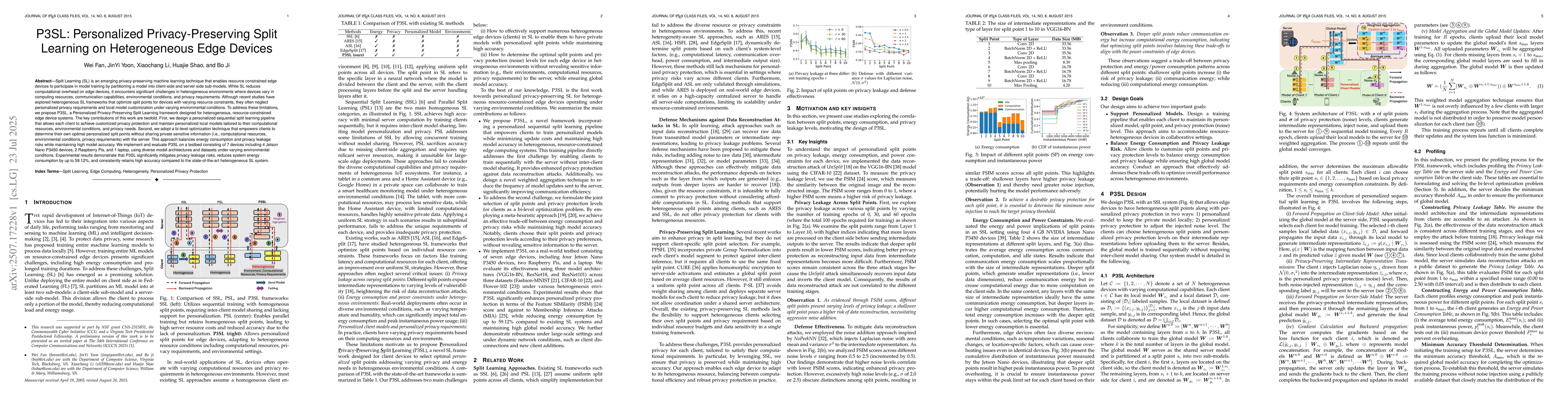 Thumbnail for P3SL: Personalized Privacy-Preserving Split Learning on Heterogeneous
  Edge Devices