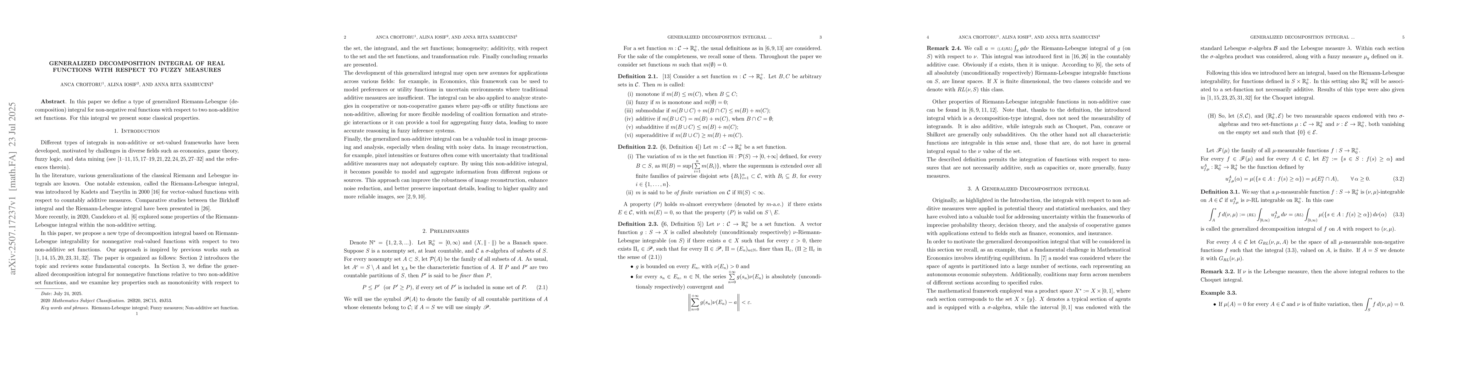 Thumbnail for Generalized decomposition integral of real functions with respect to
  fuzzy measures