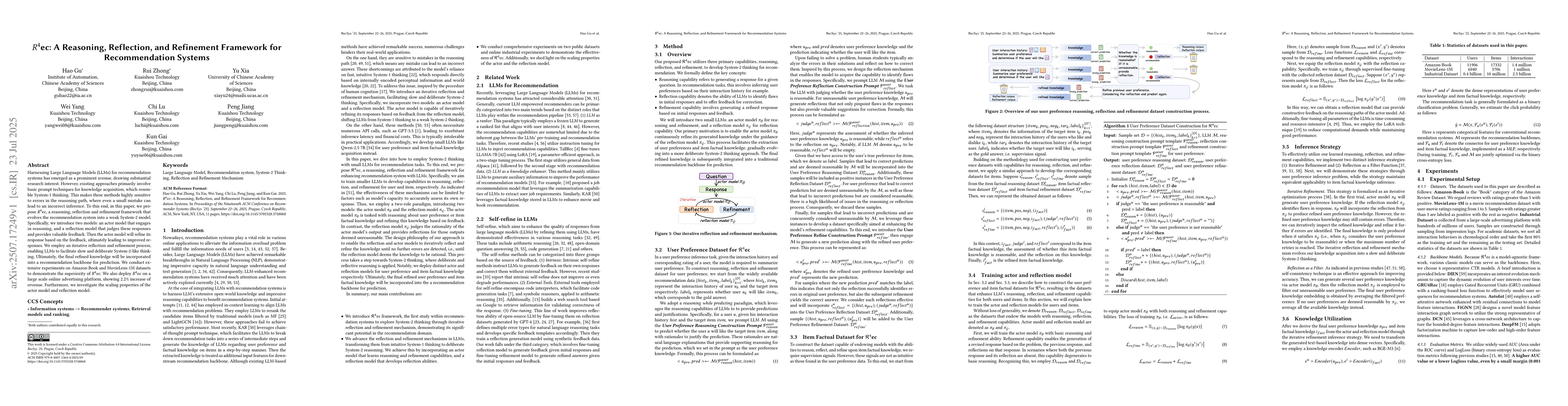 Thumbnail for R4ec: A Reasoning, Reflection, and Refinement Framework for
  Recommendation Systems